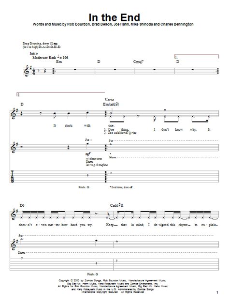 In The End By Linkin Park Guitar Tab Play Along Guitar Instructor