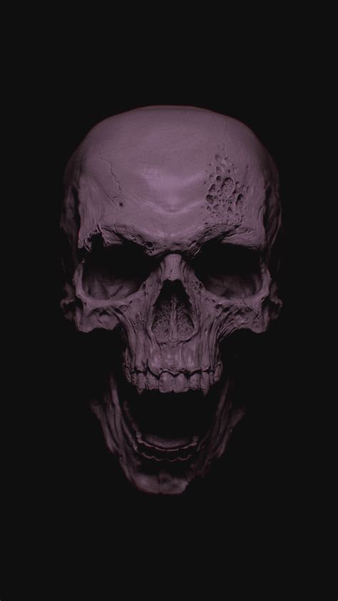 Free Hd Grey Skull Iphone Wallpaper For Download 0127