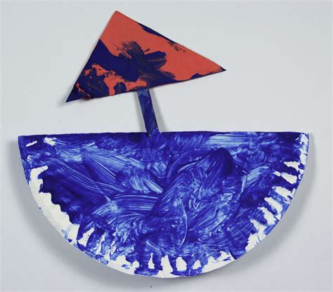 Lily 3 Paper Plate Sailboat Transportation Crafts Art Activities