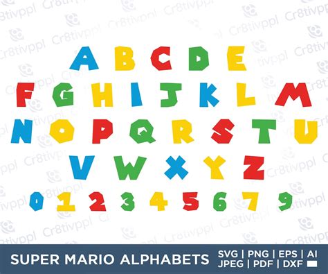 Super Mario Font Svg Super Mario Font Super Mario Letters Etsy Uk