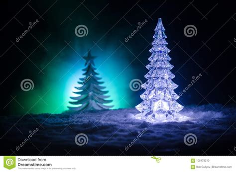 Christmas Background With Snowy Fir Trees Snow Covered Christmas Tree