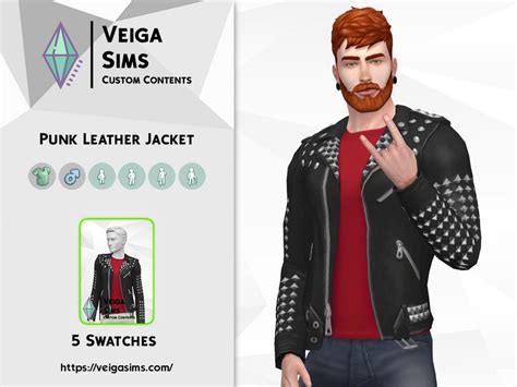 The Sims Resource The Perfect Night Punk Leather Jacket