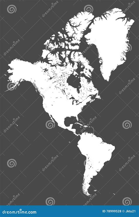 North And South America High Detailed Vector Map Stock Vector
