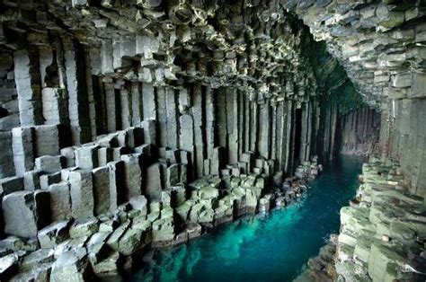 Fingals Cave Is Located On The Uninhabited Rock Island Of Staffa Off