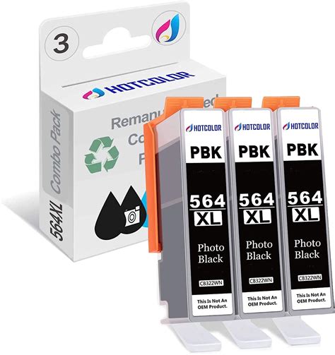 Hotcolor 564 Photo Black Remanufactured Ink Cartridge Replacement For