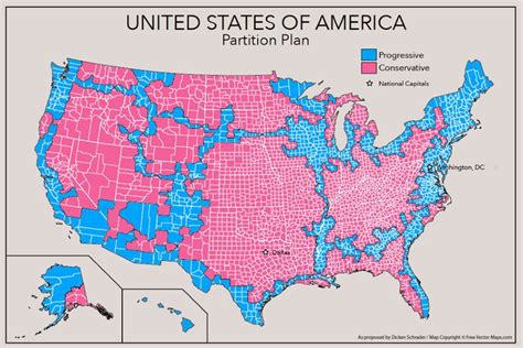 Map How To Split The Usa Into Two Countries Red And Blue Map