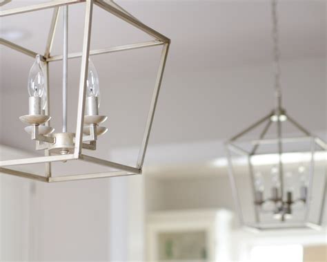 Kitchen Pendants With A Lantern Style In An Updated Classic White Kitchen