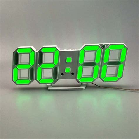 Decorative Wall Clock 3d Led Wall Digital Alarm Usb Powered Timetemperaturedate Displayfor