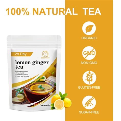 2 Packs Lemon Ginger Tea Weight Loss Herbal Tea Detox Slimming Lose