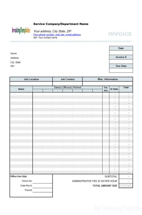 Download Moving Invoice Template Free Download Programs Free