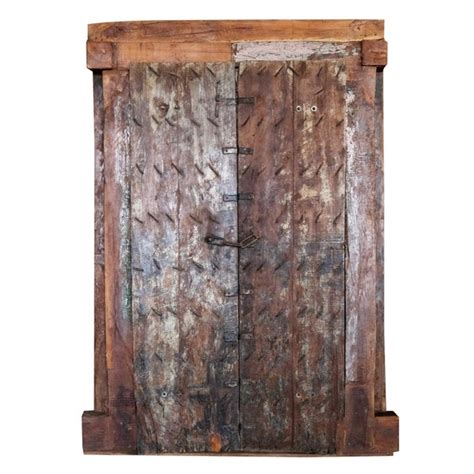 Antique 19th Century Indian Haveli Rustic Teak Distressed Farmhouse