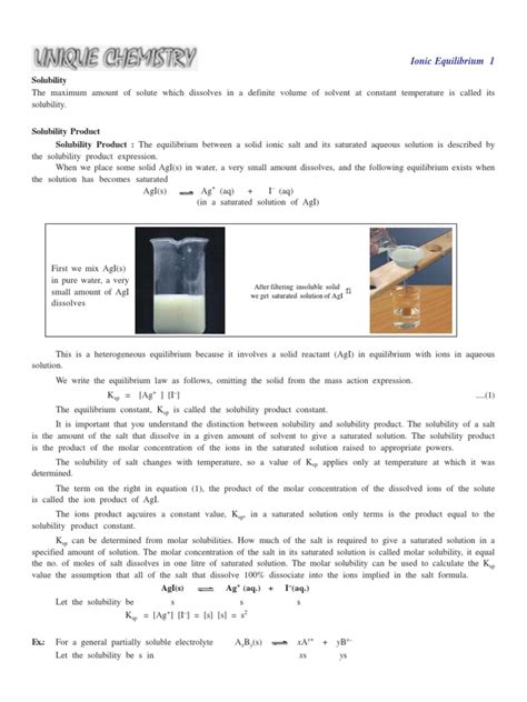› how to find solubility product. Solubility Product | Solubility | Molar Concentration