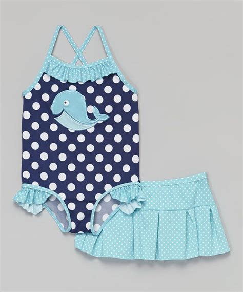 Navy Whale One Piece And Swim Skirt Infant And Toddler Moda Bebê