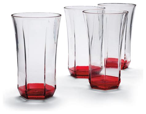 Set Of Four Kim Seybert Tumblers Traditional Everyday Glassware