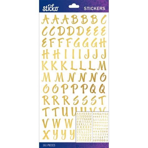 Sticko Alphabet Stickers Gold Foil Brush Small Michaels