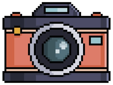 Premium Vector Pixel Old Photo Camera Bit Game Item On White Background