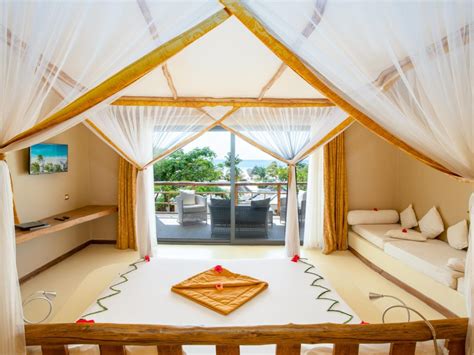 Gold Zanzibar Beach House And Spa Resort Nungwi Zanzibar Tanzania Deluxe Ocean View Room Bed