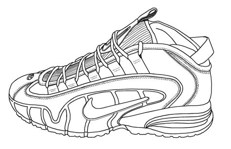 Running Shoe Coloring Page At Free Printable