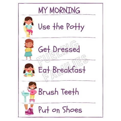 My Morning Routine For Girls Etsy