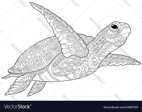 Zentangle Stylized Turtle Royalty Free Vector Image
