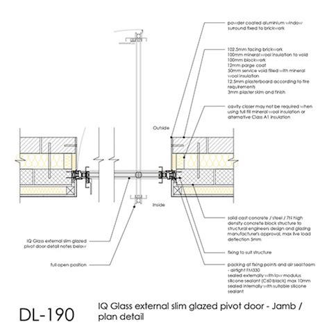 Dl Iq Glass Slim Frame Pivot Door Jamb Detail
