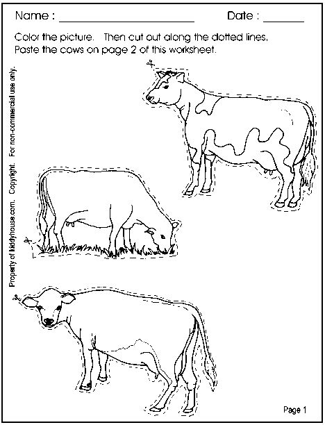 Cows Free Worksheets Coloring And Other Printables