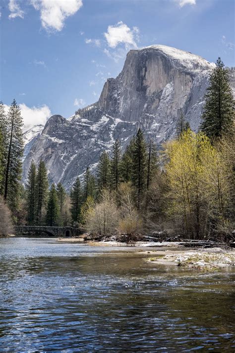 Half Dome And Merced River In Yosemite National Park California