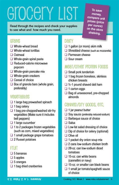 Cooking 101 (Week 2) Quick and Easy Menus, Recipes and ...