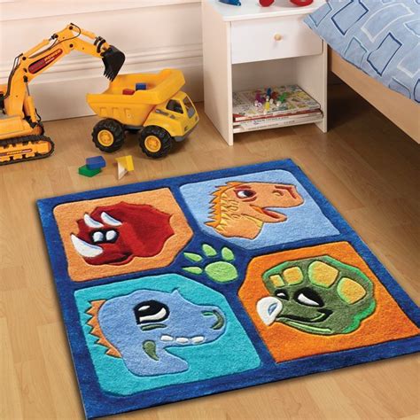 Dino The Dinosaur Blue Red Orange Childrens Fun Rug Great For The