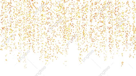 Falling Gold Glitter Particles Isolate On Png Or Transparent Background