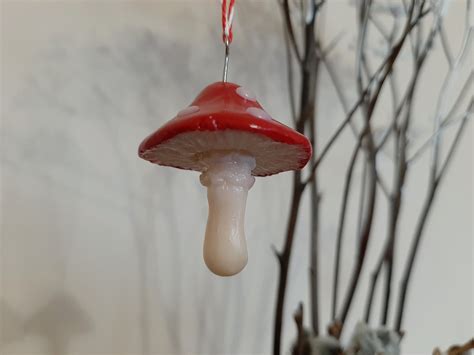 Mushroom Ornament Handmade Garden Decor Glow In The Dark Etsy