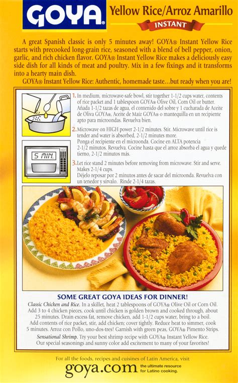 Cover the rice, lower the heat to a simmer, cook for 20 minutes. Goya Recipes Yellow Rice - Blog Dandk