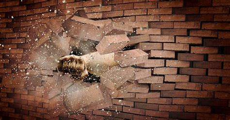 Exploding Brick Wall Stock Photos Pictures And Royalty Free Images Istock