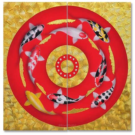 Carp Painting And Chinese Koi Fish Art For Sale L Royal Thai Art Fish