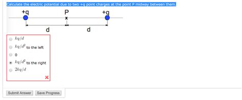 Solved Calculate The Electric Potential Due To Two Q Point