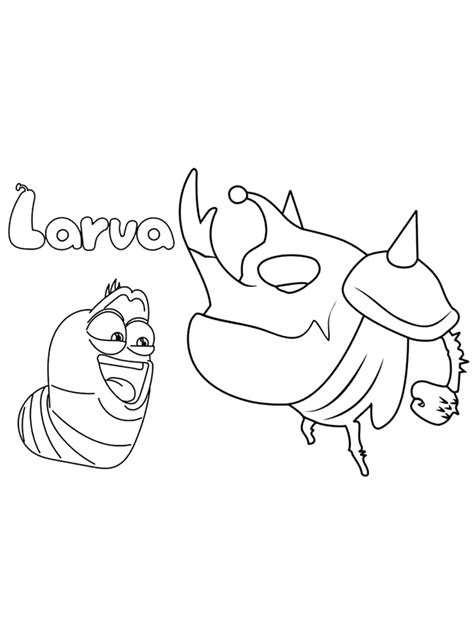 Larva Coloring Pages