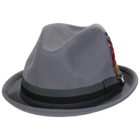 Brixton Hats Gain Graydark Gray Wool Felt Fedora Hat Fedoras