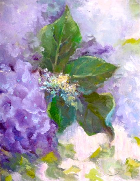 Hydrangea In Blue Original Oil Painting On Canvas On Panel 8 W 10 H