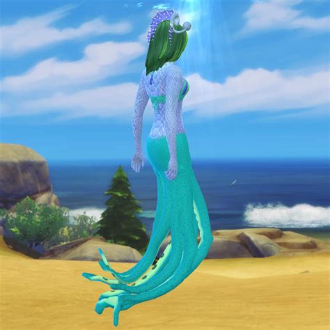 zaneida and the sims 4 — tentacles mermaid tail “island living” required sims four sims 4 mm
