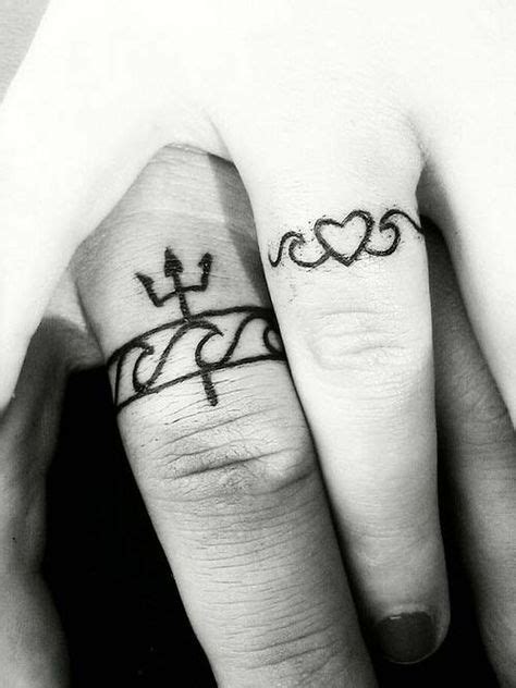 Sevgili Çiftler İçin Yüzük Parmağı Dövmeleri Çift Dövmeler Mini