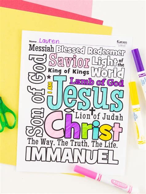 Names Of Jesus Coloring Page Ceplok Colors