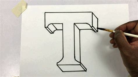 Draw Letter T In 3d For Assignment And Project Work Alphabet T