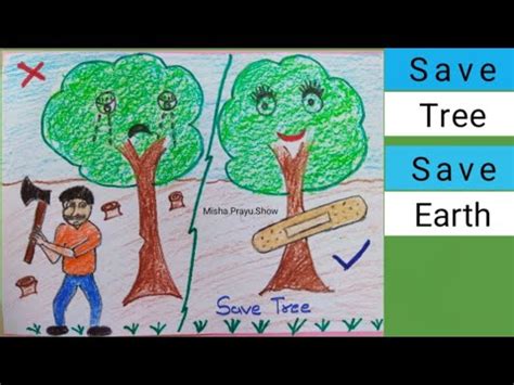Save Tree Poster Drawing Very Easy Step By Step Drawing On Save Trees