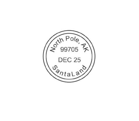 North Pole Santa Postmark For Christmas Rubber Stamp Postal