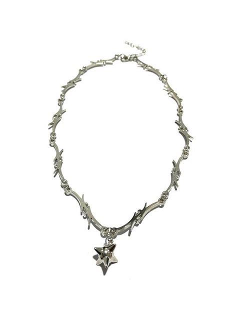 Emmiol Free Shipping 2023 Punk Thorn Decor Silver Necklace Silver One