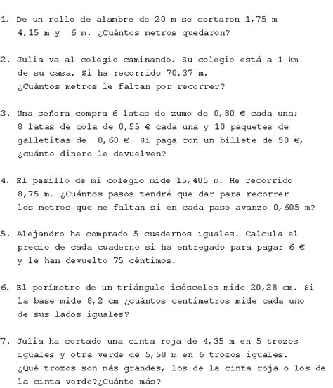 Problemas Con Decimales Resueltos Multiplicación De Decimales