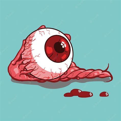 Premium Vector Illustration Of Eyeball Lying On The Floor After Being