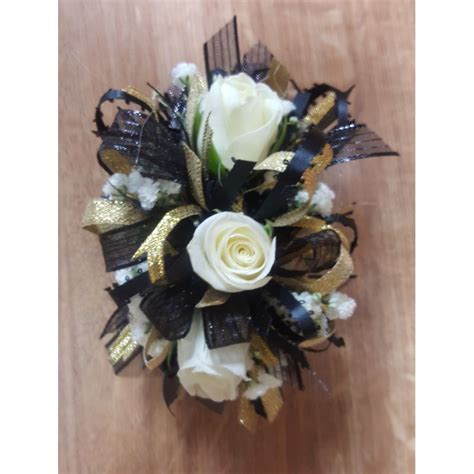 Black And Gold Wrist Corsage Corsage Prom