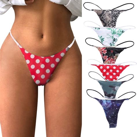 Cotton Women Panties Sexy Thongs G String Underwear Panties Briefs For Ladies Dot Print T Back