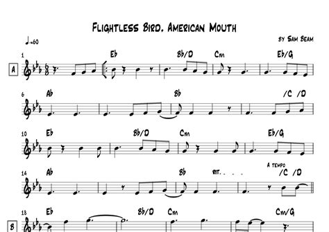 Flightless Bird American Mouth Arr Lef Germenlis Sheet Music Iron